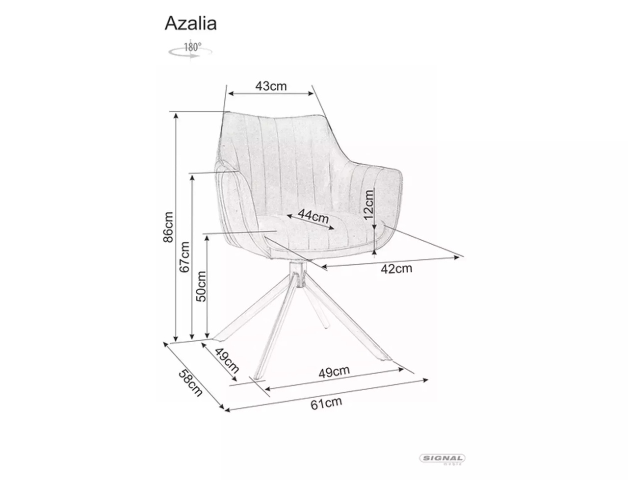 Scaun rotativ Azalia bej deschis/negru Brego22 - 3 | YEO