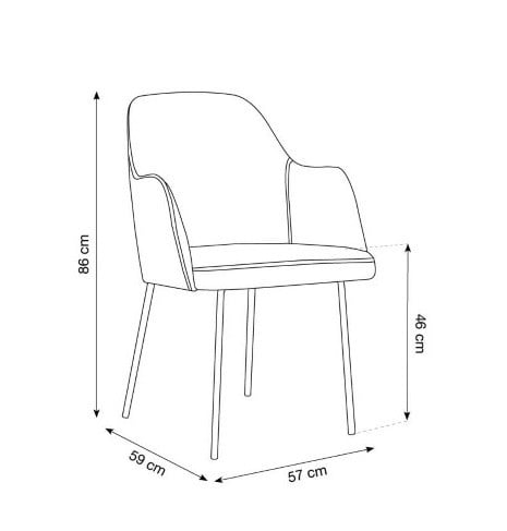 Scaun tapitat cu catifea Padova - H86 cm - 3 | YEO