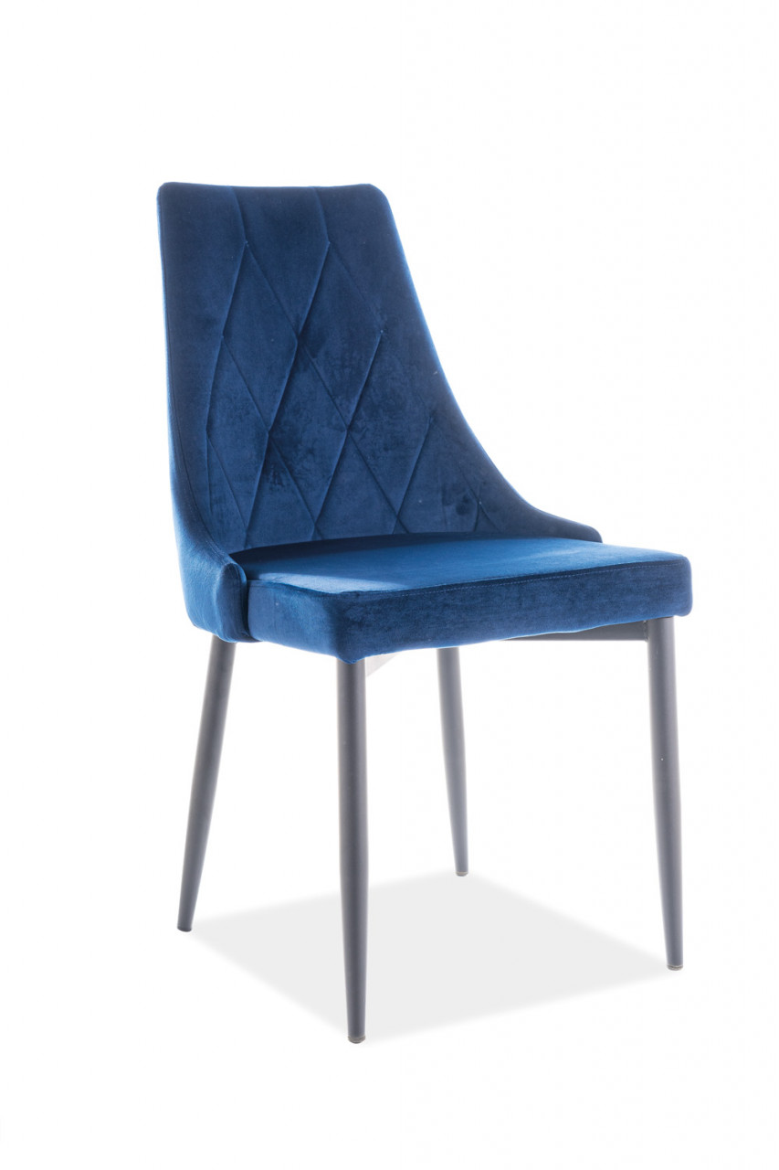 Scaun Trix B velvet bleumarin Blu86/negru