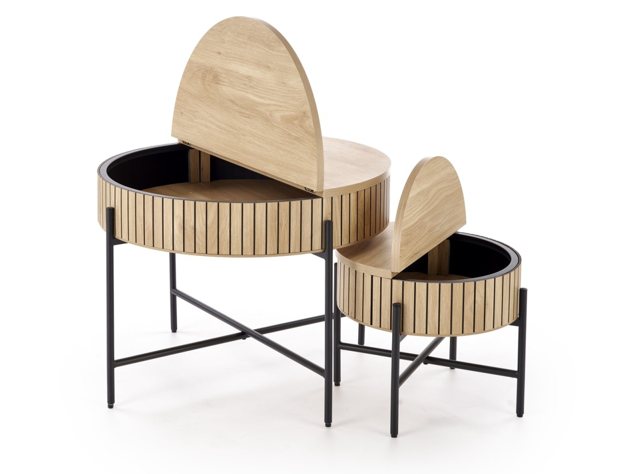 Set 2 masute de cafea Dante natur/negru - 1 | YEO