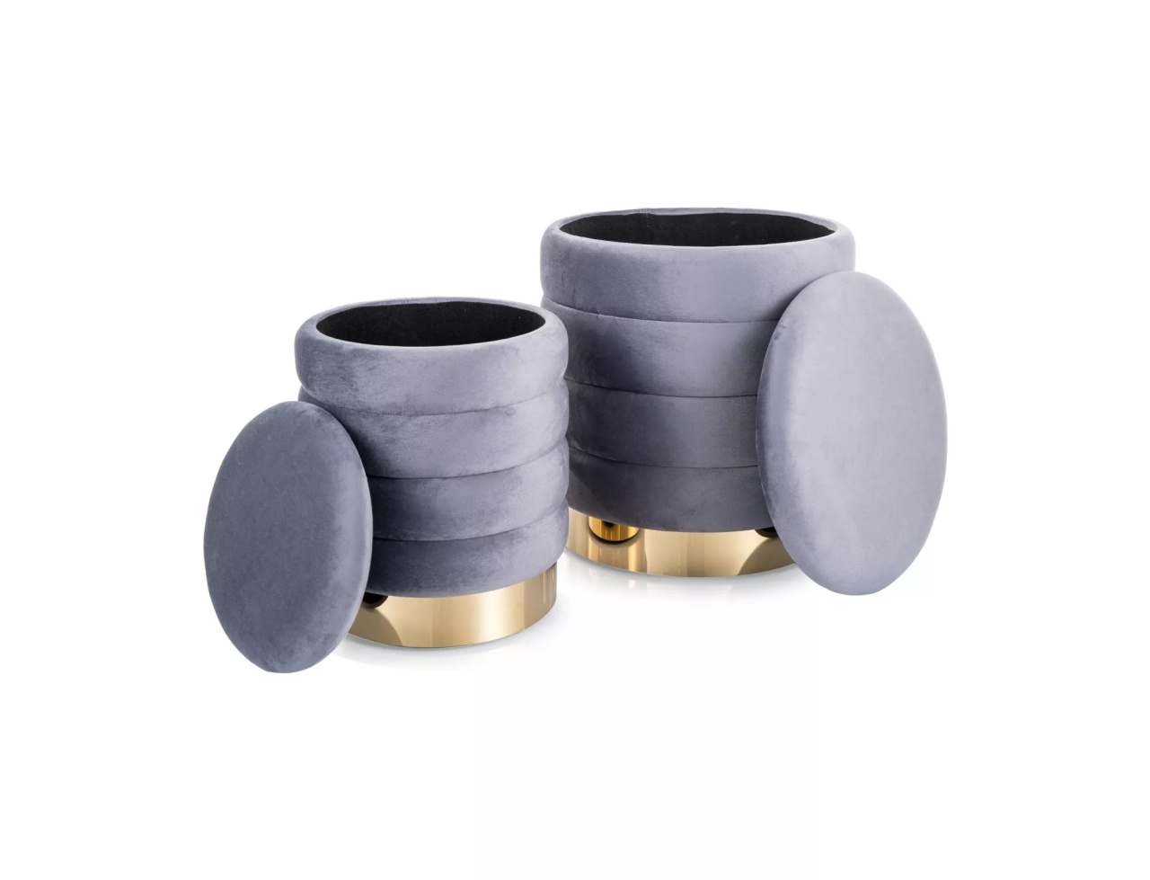 Set 2 tabureti Britta velvet gri Tap.252 - 4 | YEO