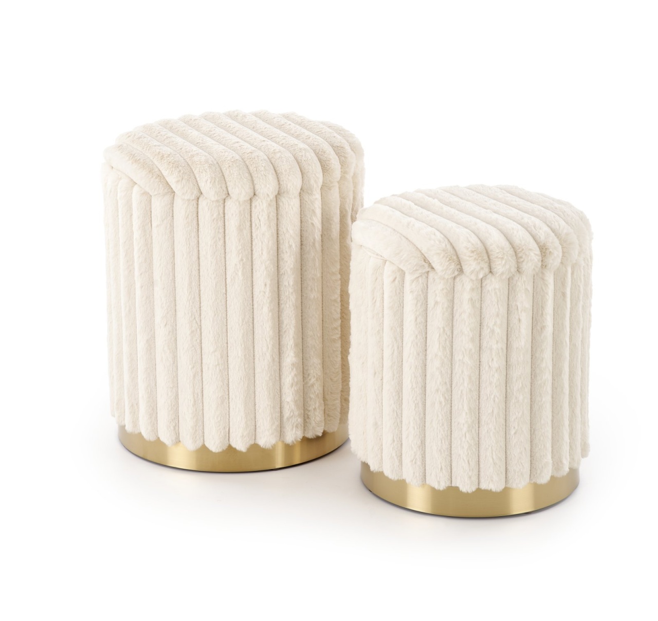 Set 2 tabureti Fido crem/auriu