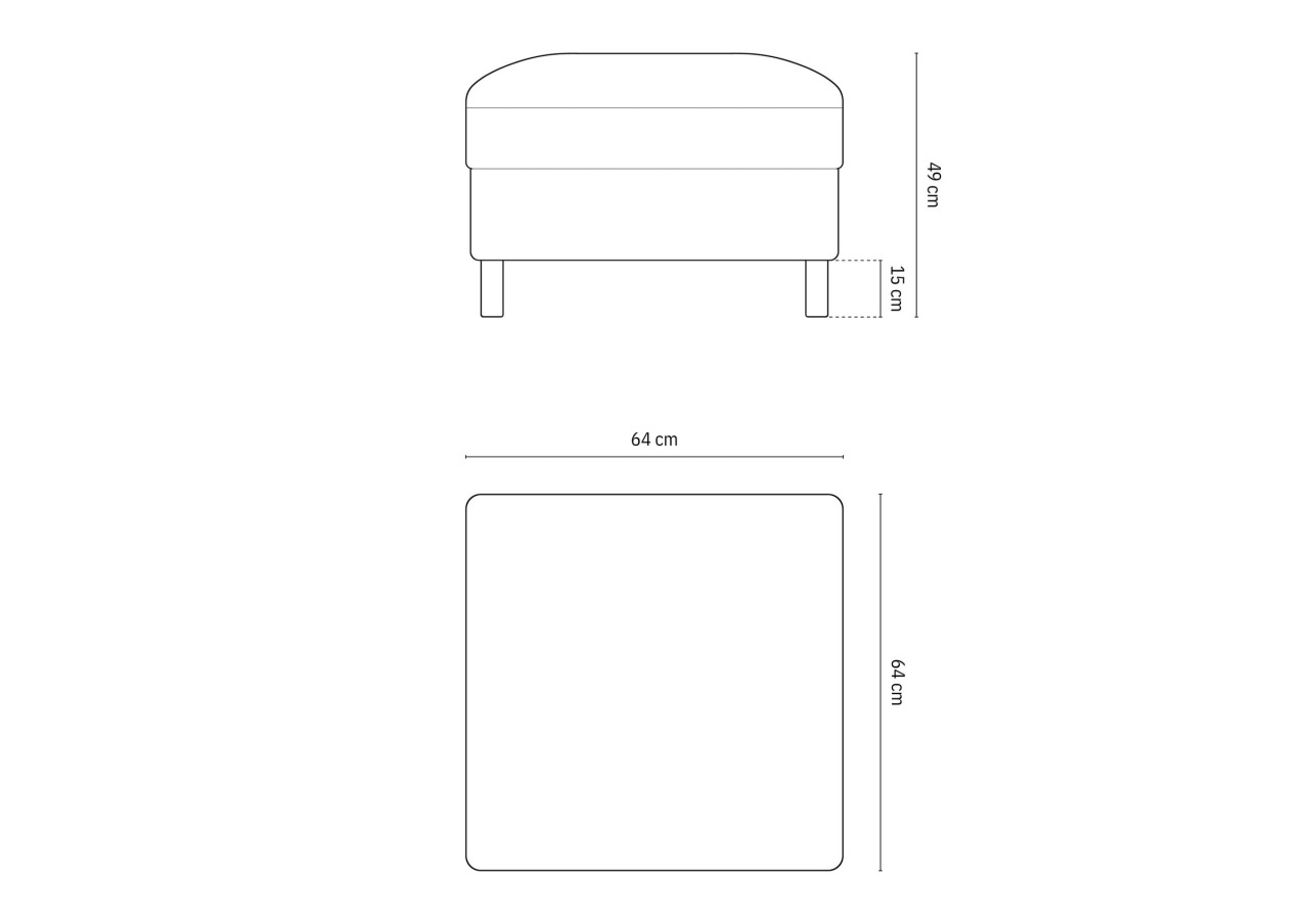 Taburet Eden stofa Puente L64 cm - 3 | YEO