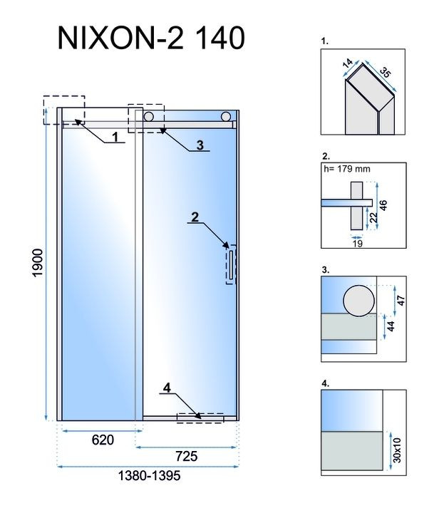 Usa pentru dus Nixon-2 140 - 4 | YEO