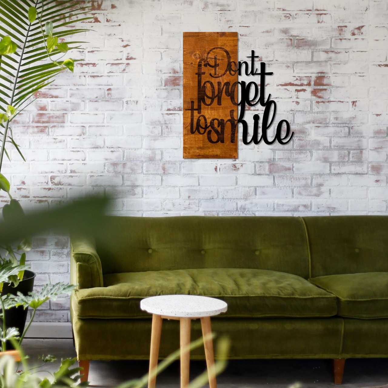 Accesoriu decorativ de perete din lemn Dont Forget To Smile