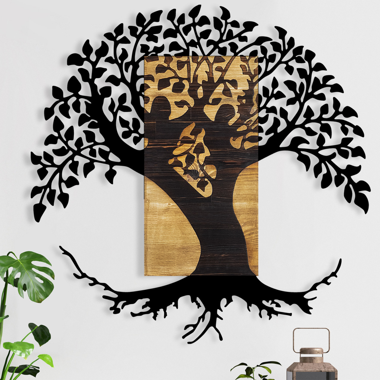 Accesoriu decorativ de perete din lemn Monument Tree