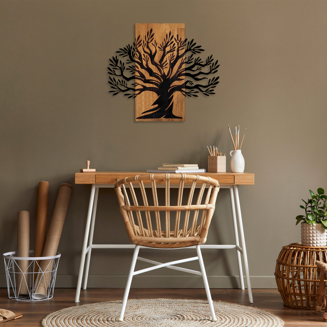 Accesoriu decorativ de perete din lemn Monumental Tree