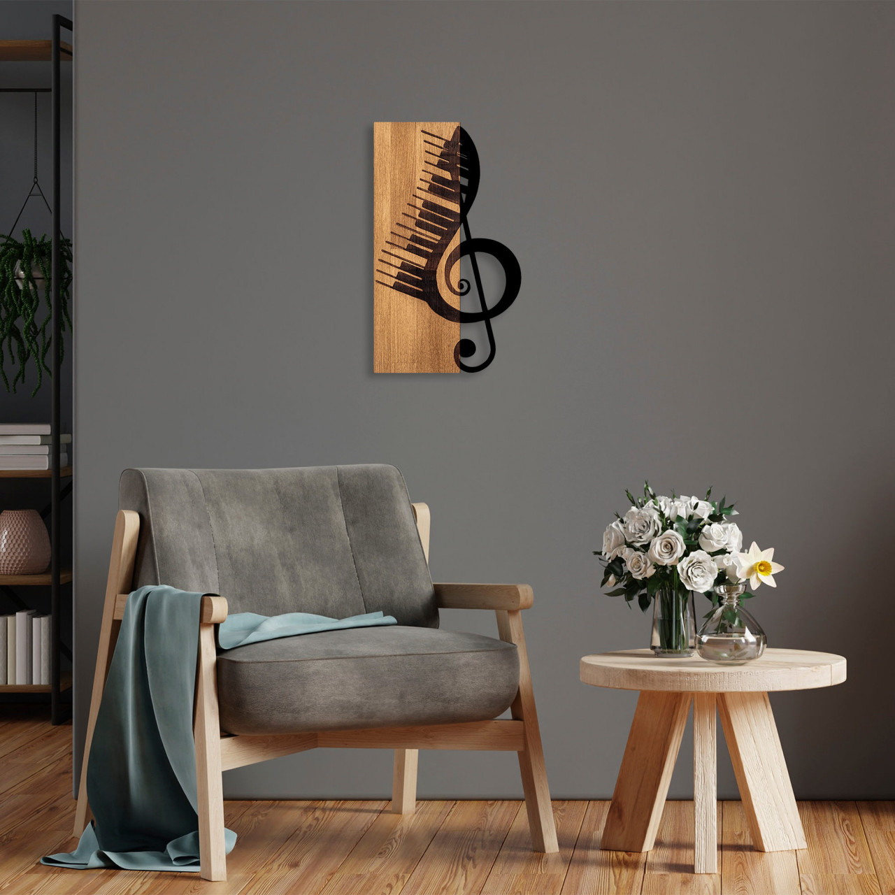 Accesoriu decorativ de perete din lemn Musical 1