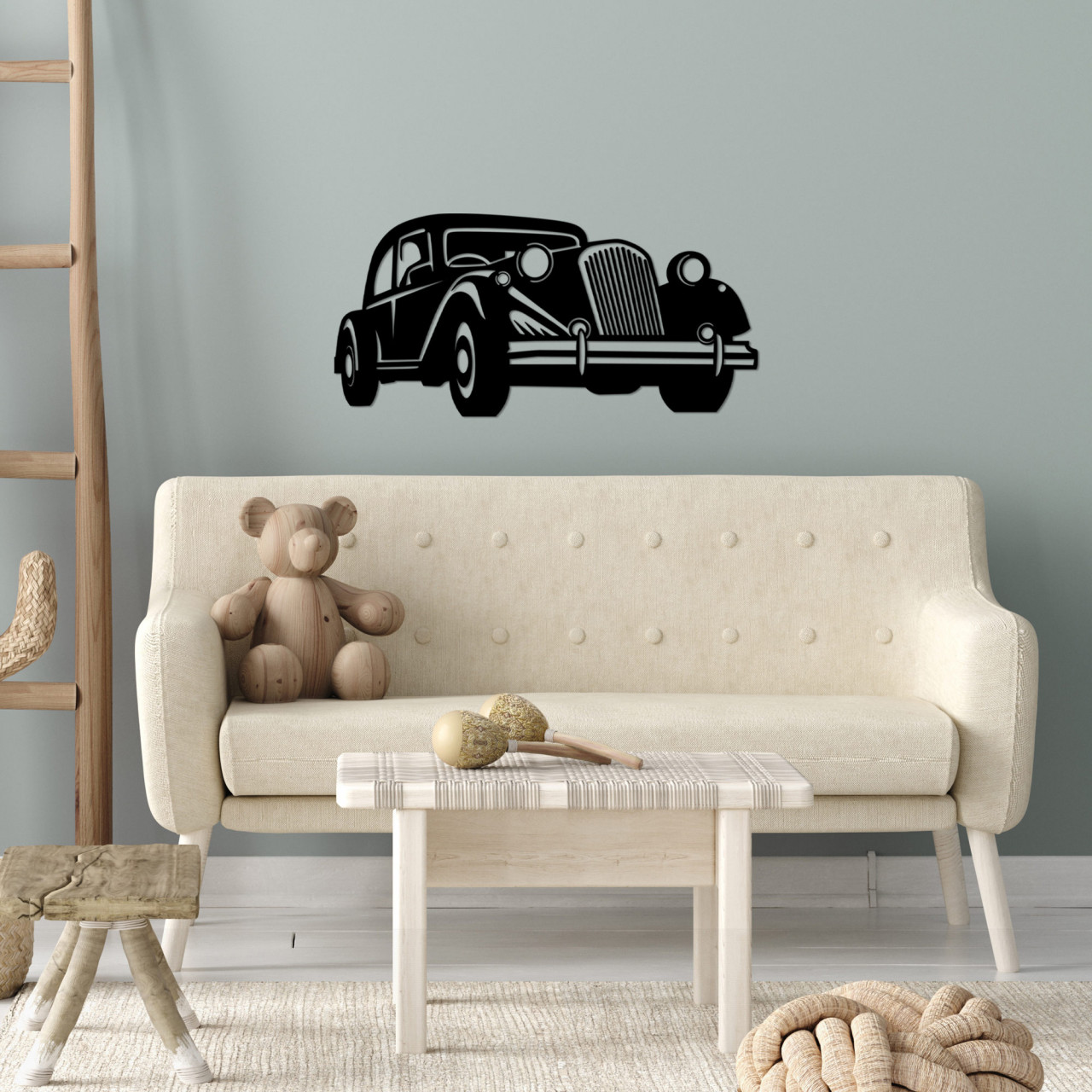 Accesoriu decorativ de perete metalic Antique Car - 518