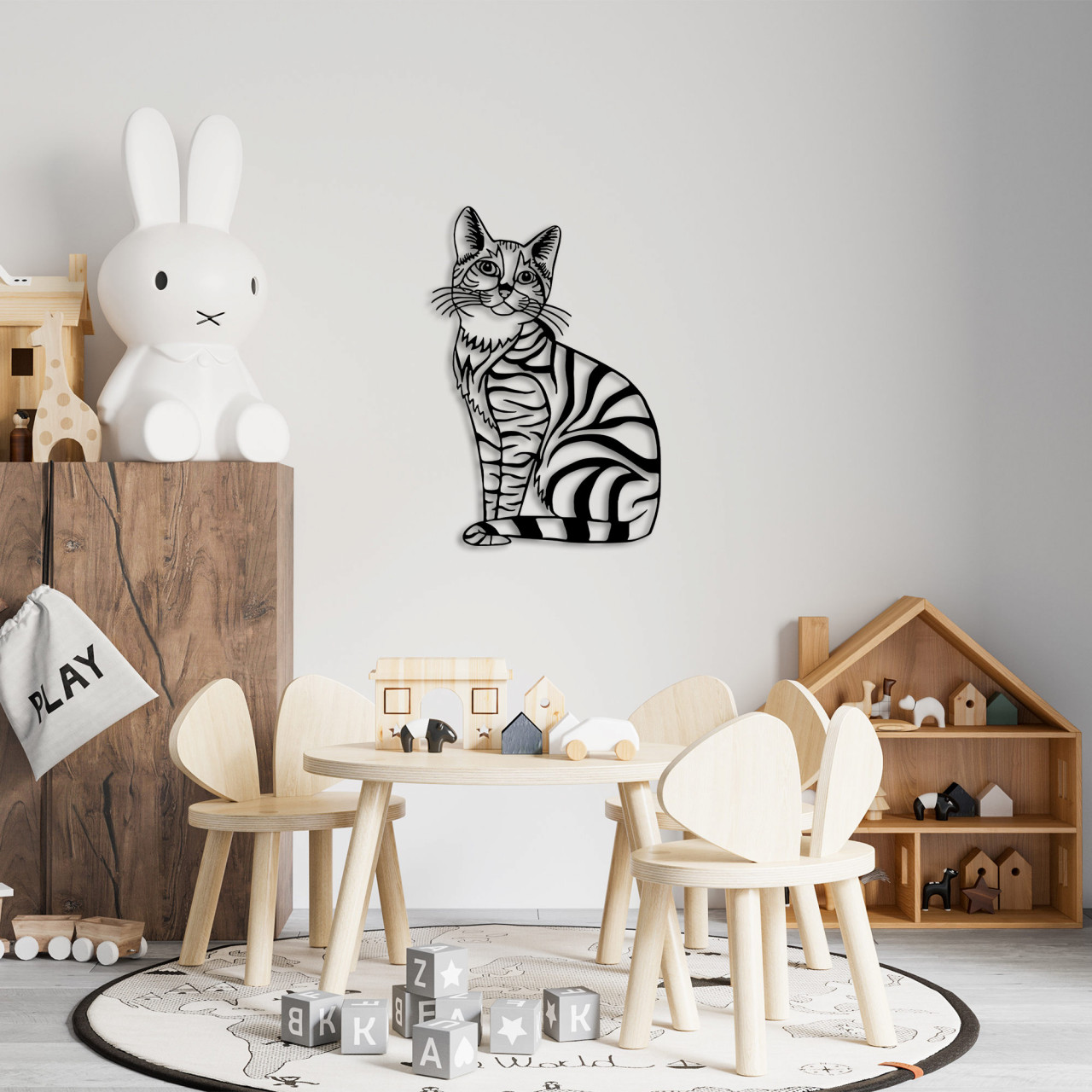 Accesoriu decorativ de perete metalic Cat - 310