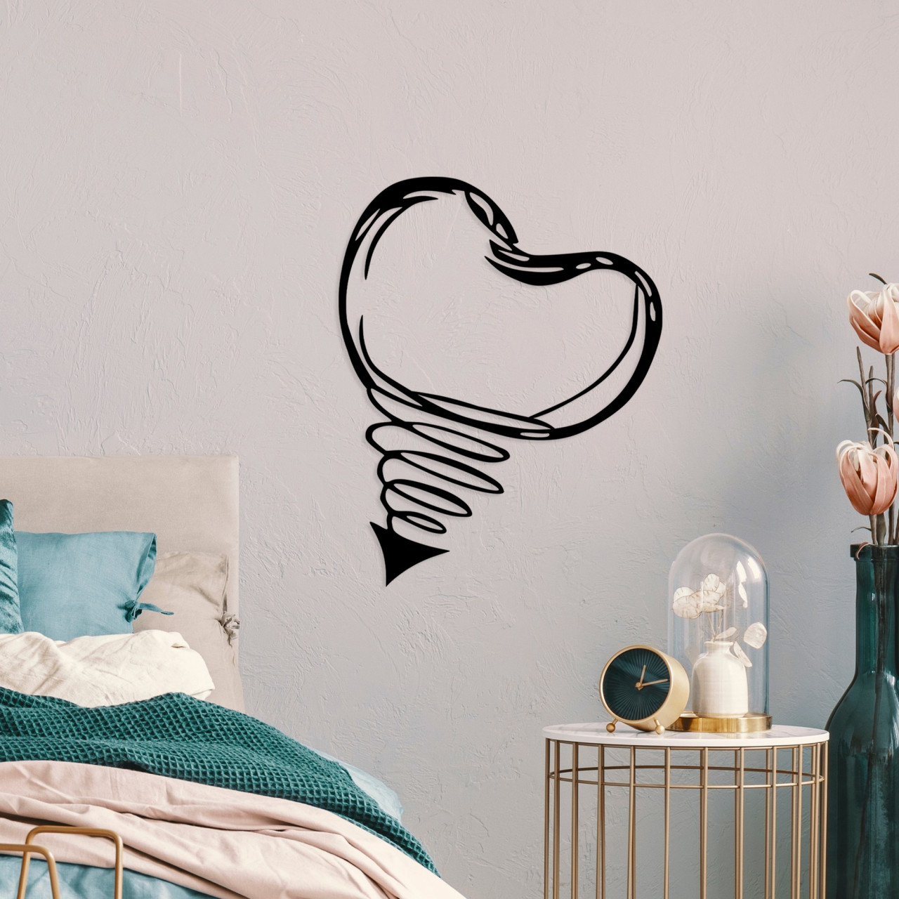 Accesoriu decorativ de perete metalic Fall In Love