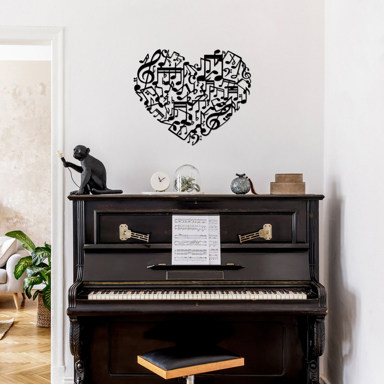 Accesoriu decorativ de perete metalic Musical love - 507