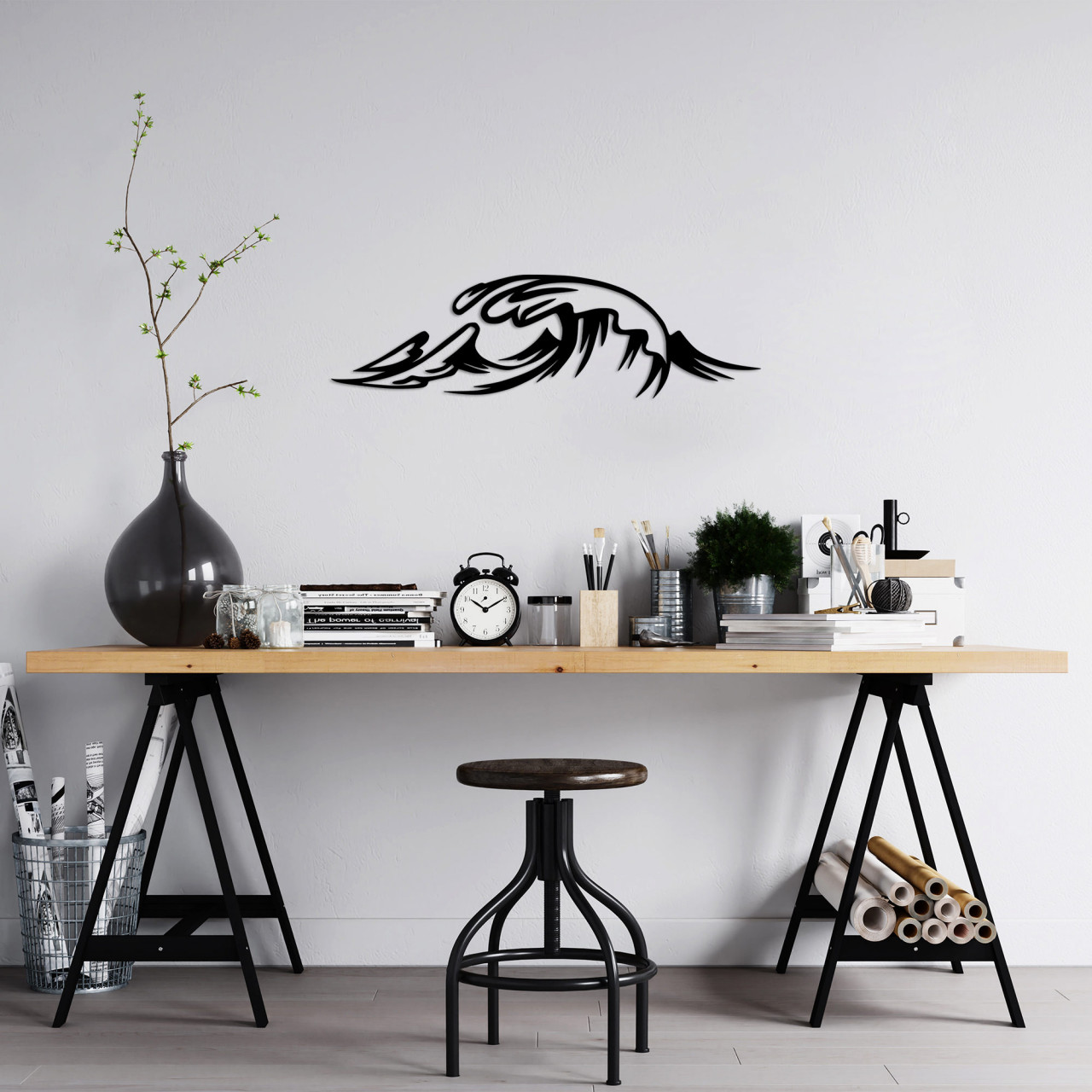 Accesoriu decorativ de perete metalic Wave - 476