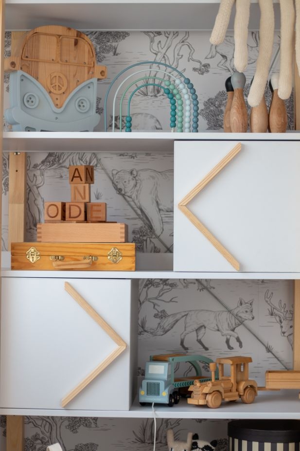Biblioteca Pinette alb/gri/pin H190,3 cm - 1 | YEO