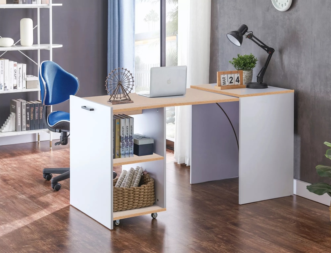 Birou Duo stejar/alb - 3 | YEO