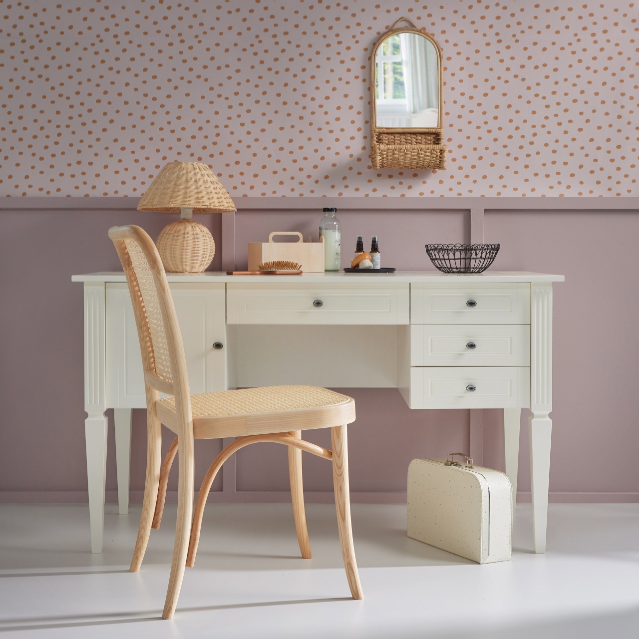 Birou elegant Ines alb L132 cm - 2 | YEO