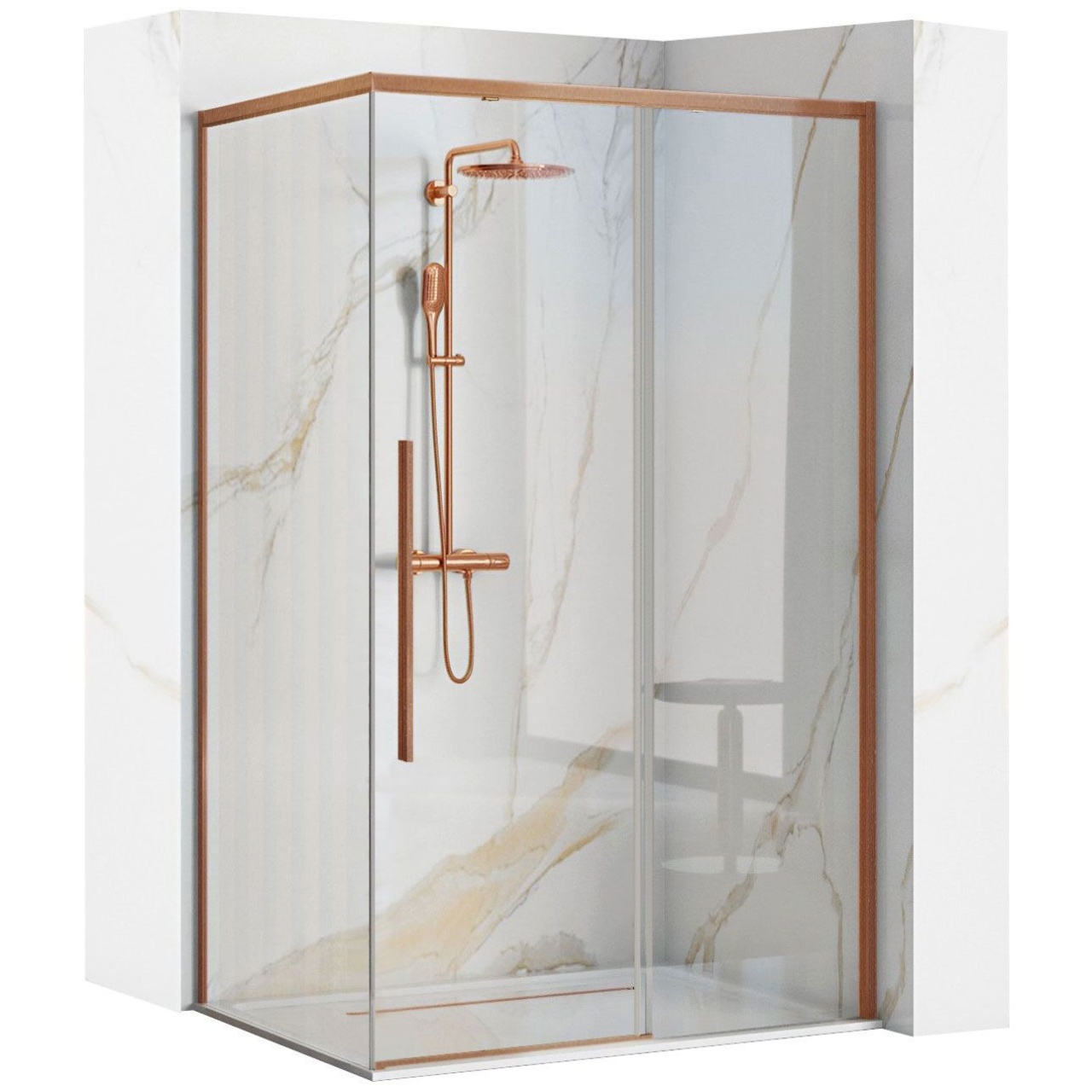 Cabina de dus SOLAR Copper Brush 100x80cm