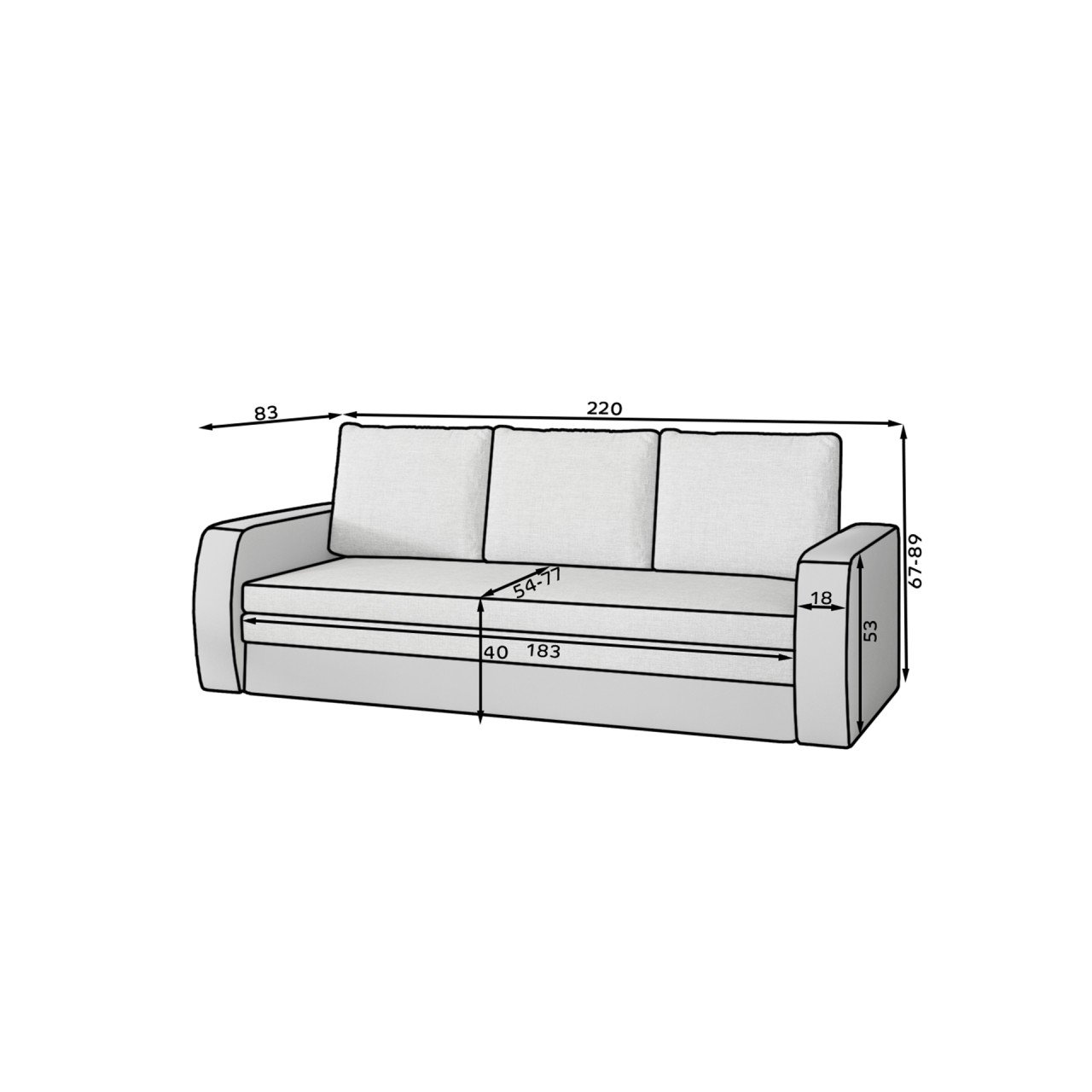 Canapea extensibila Inversa Soro 76 - 2 | YEO