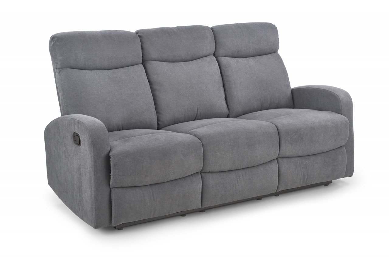 Canapea recliner Oslo 3S stofa gri inchis H100 cm