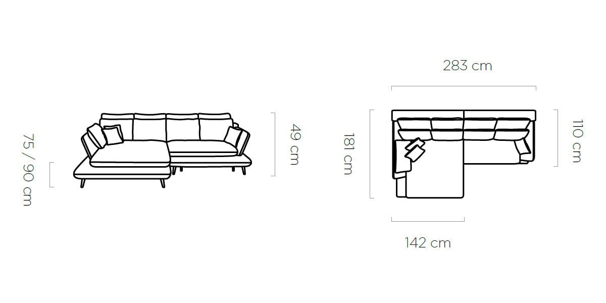 Coltar extensibil Monte – L283 x l181 x h90 cm - 1 | YEO