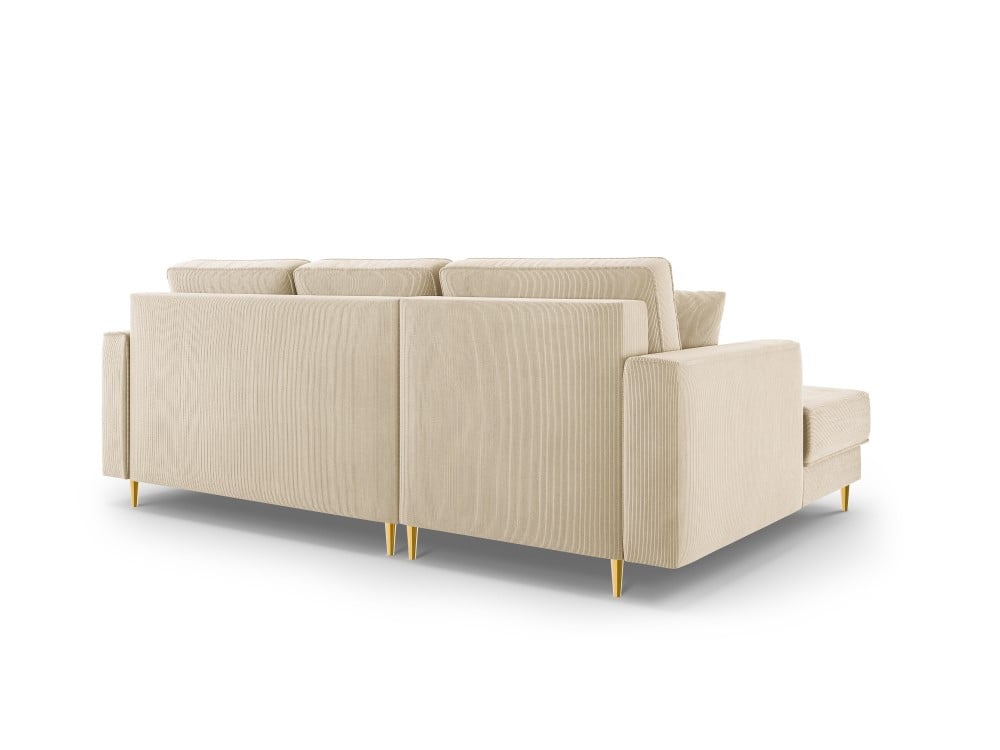 Coltar Fano 4 locuri velvet/picioare gold – L242 x l174 x h89 cm - 3 | YEO