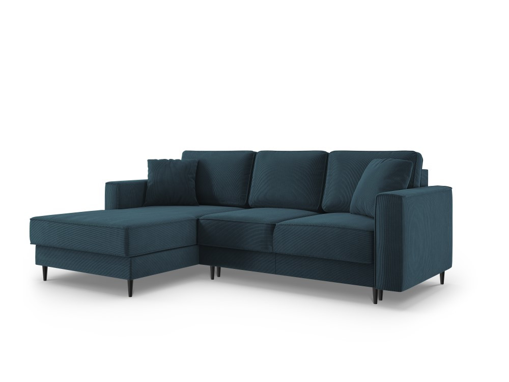 Poze Coltar Fano 4 locuri velvet/picioare negre – L242 x l174 x h89 cm