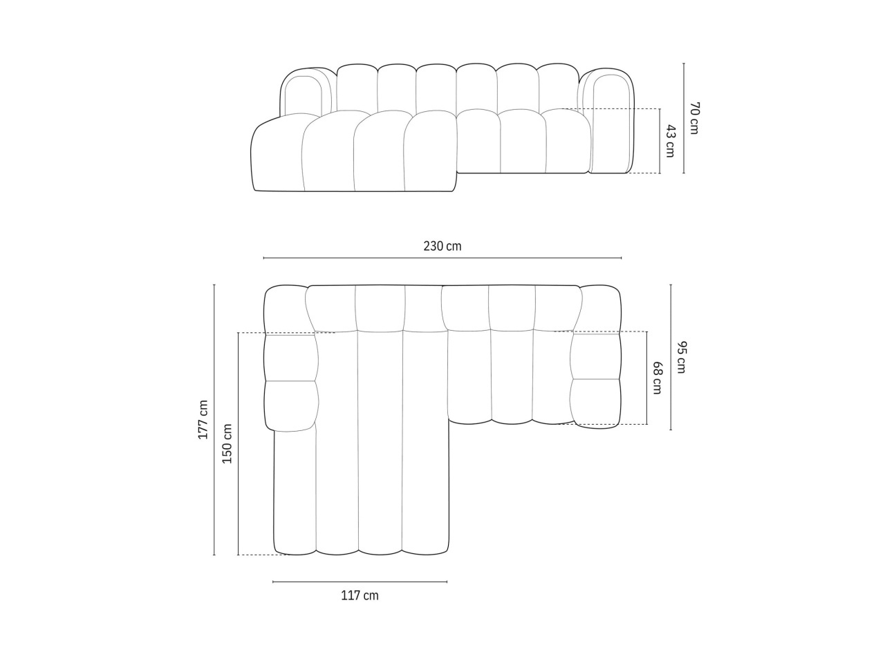 Coltar Lupine catifea Salvador L230 cm - 4 | YEO