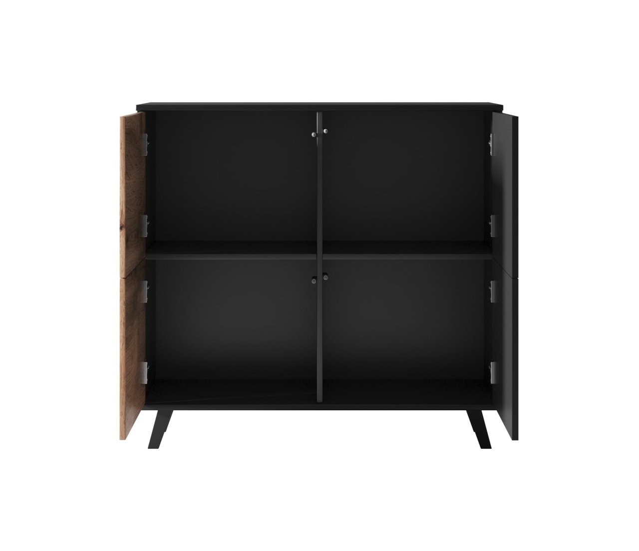 Comoda Random KM2 stejar wotan/negru - L100 x A40 x h95 cm - 3 | YEO