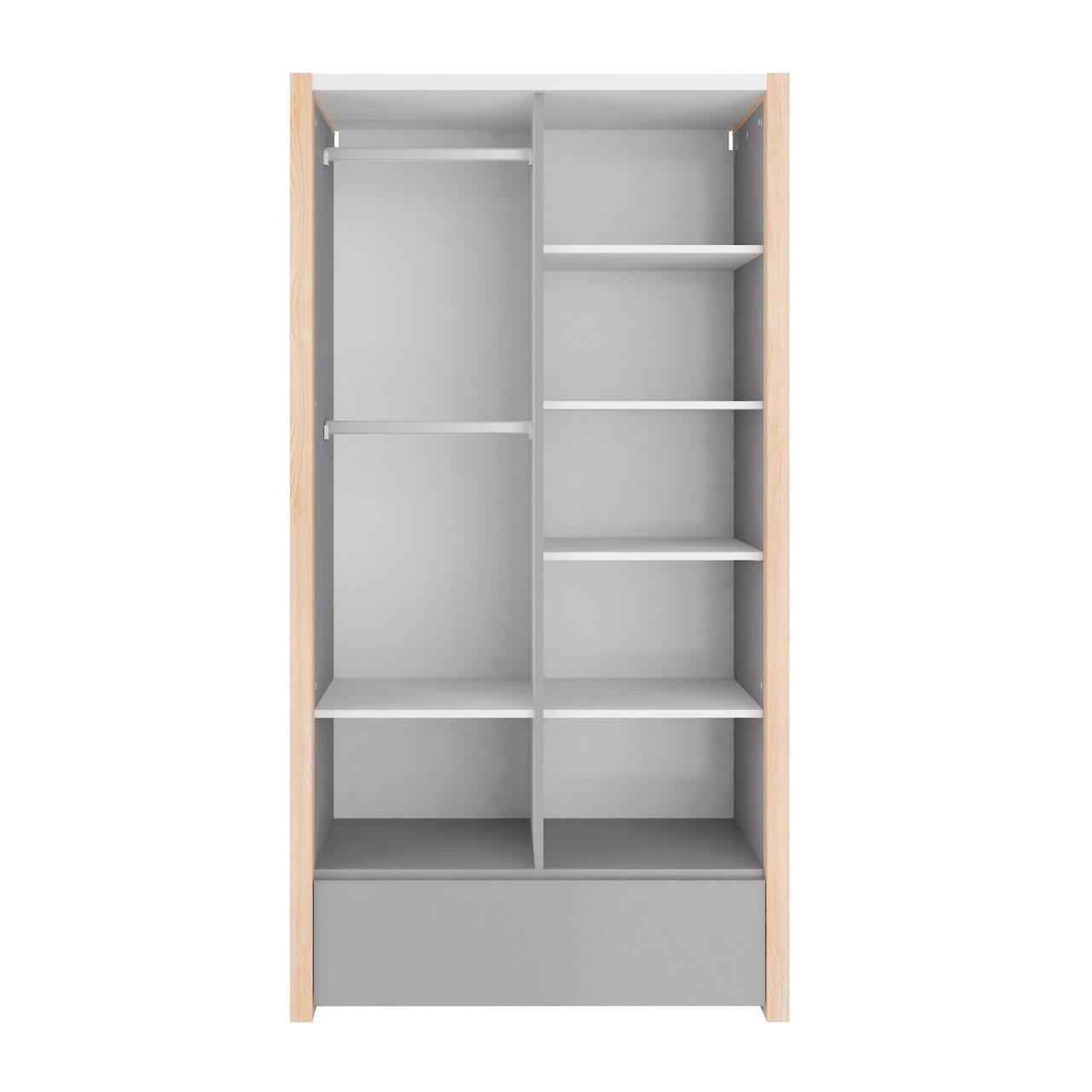 Dulap Pinette alb/gri/pin H190 cm - 2 | YEO