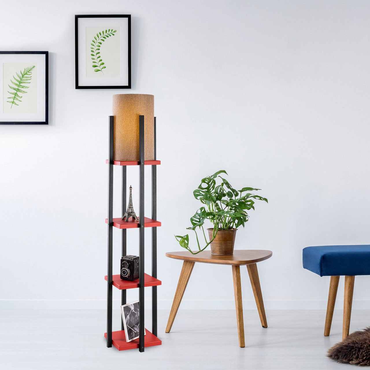 Lampadar 7118 negru/rosu