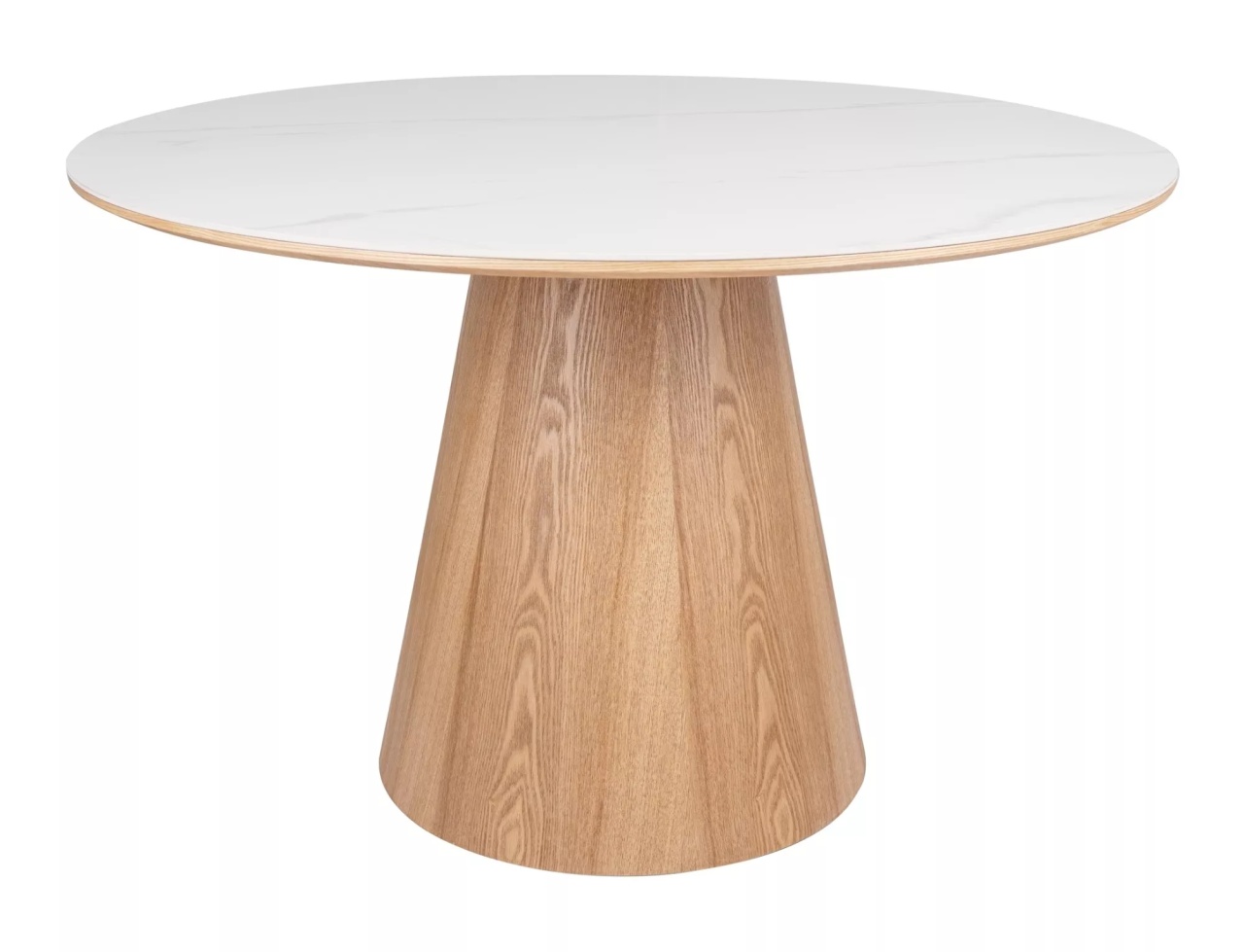 Masa Angel Ceramic alb/stejar ø120 cm