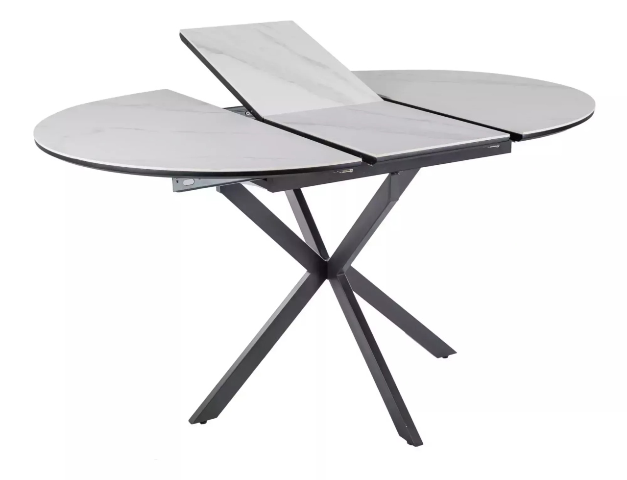 Masa extensibila Gaston Ceramic alb/negru L100-135xl100 cm - 2 | YEO