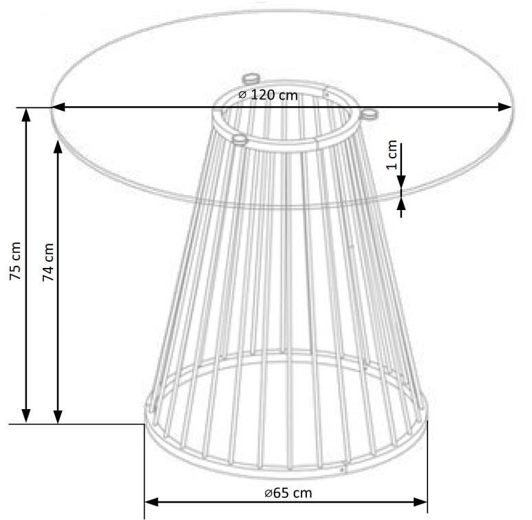 Masa Liverpool sticla - d120xh75 cm - 4 | YEO