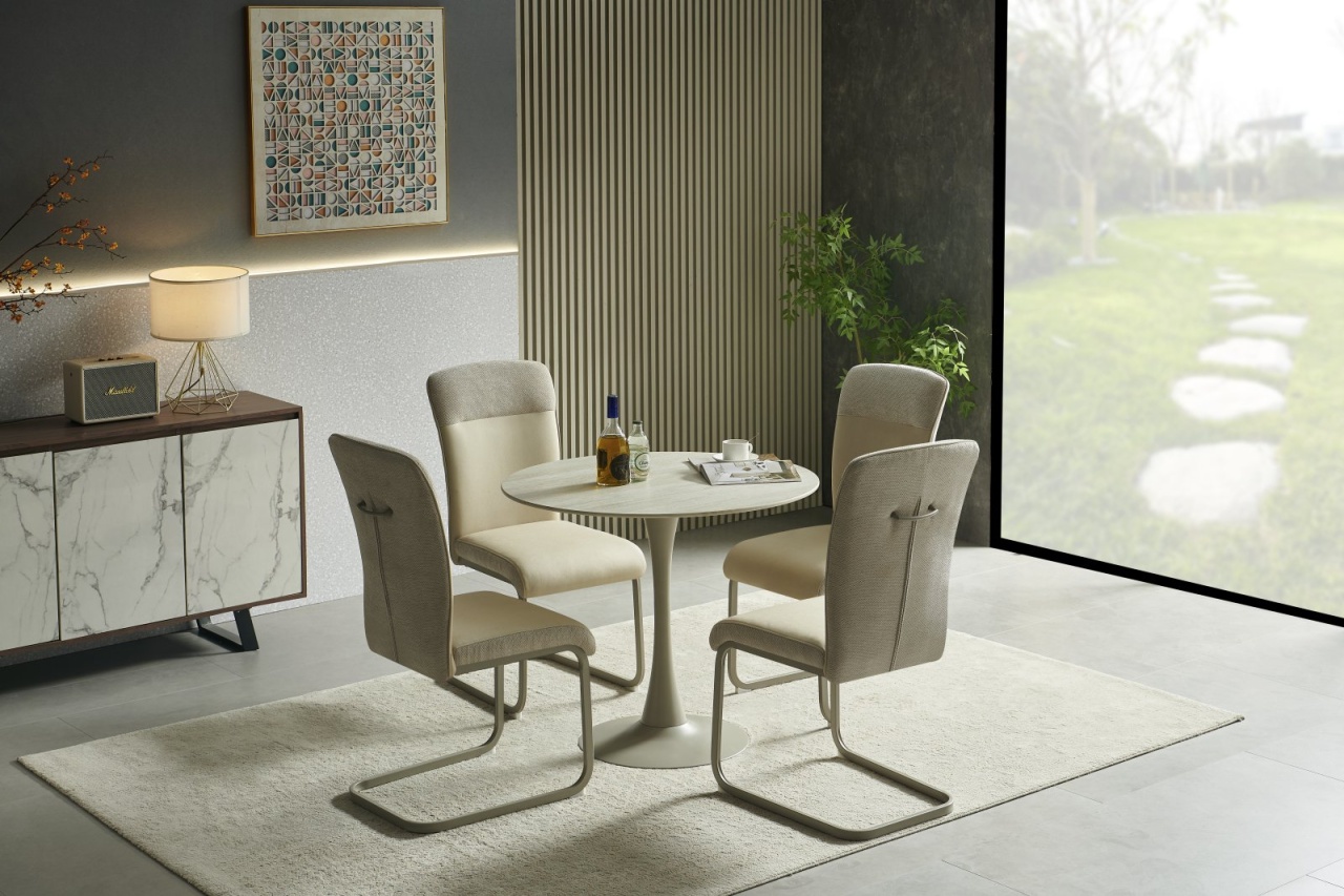 Masa rotunda Tolio travertin/casmir ø90/h76 cm