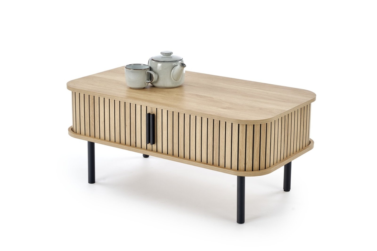 Masuta de cafea Angelina natur/negru L90 cm
