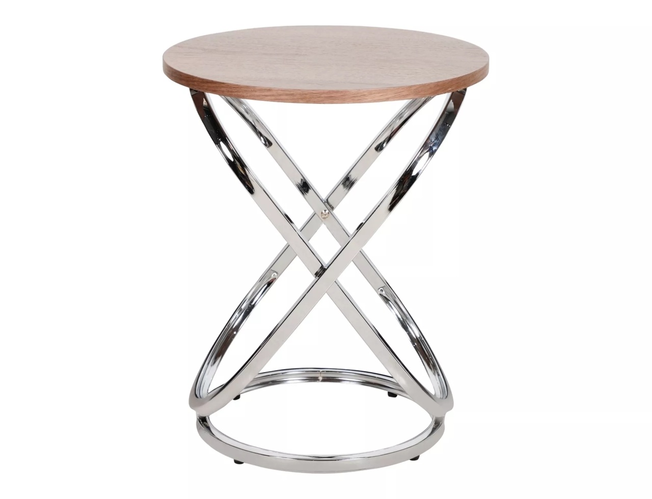 Masuta de cafea Eos E nuc/crom ø45/h55 cm