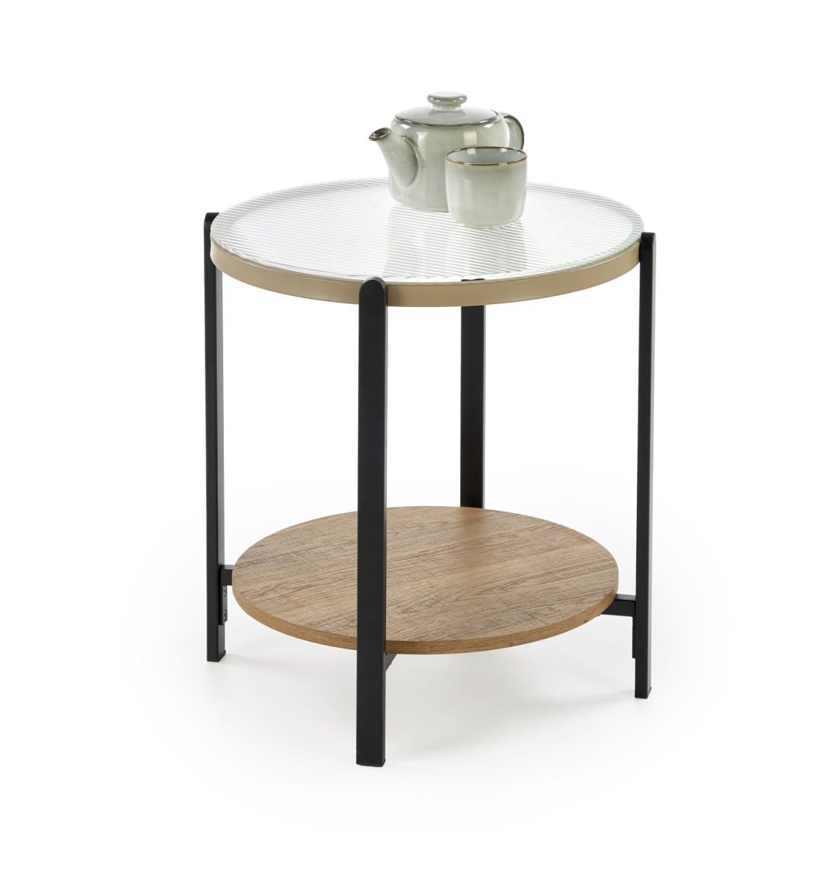 Masuta de cafea Kamala S natur/negru ø53/h55 cm
