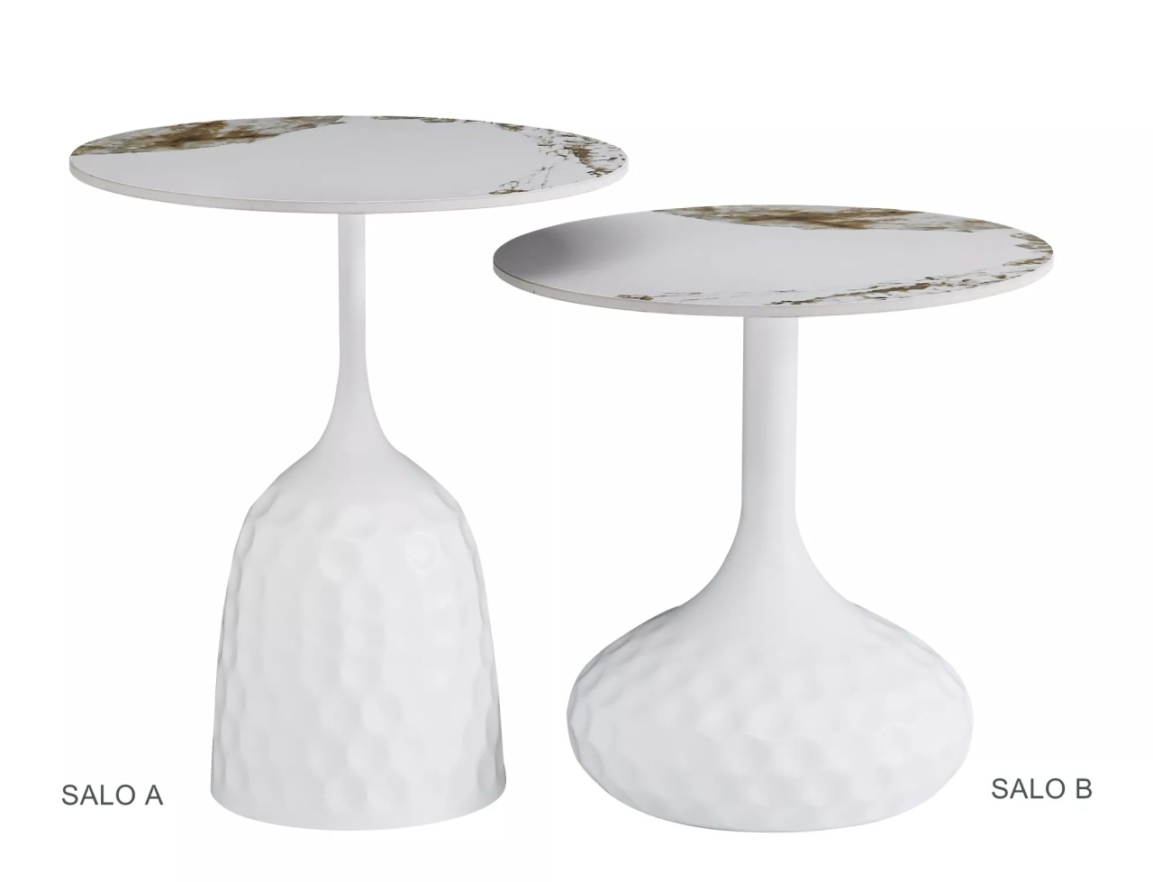 Masuta de cafea Salo A marmura alba ø50/h60 cm - 2 | YEO