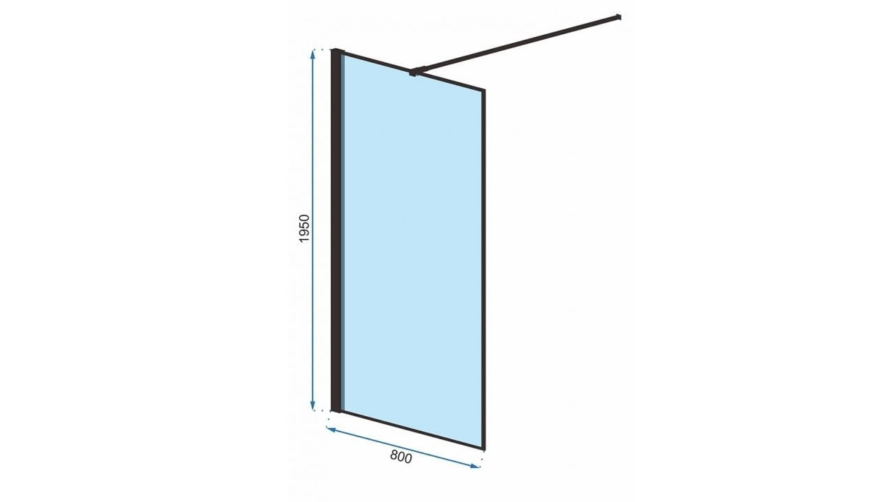 Paravan dus walk-in Bler - 80x195 cm - 1 | YEO