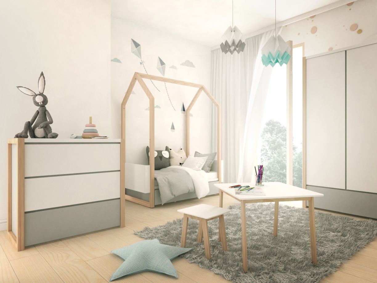 Pat copii casuta Pinette 70x140 cm - 3 | YEO
