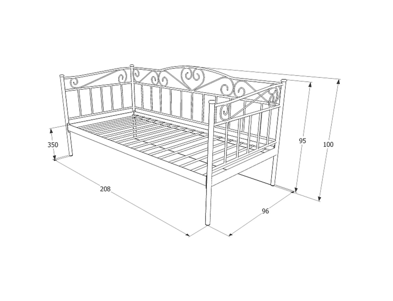 Pat metalic Birma alb 90x200 cm - 1 | YEO