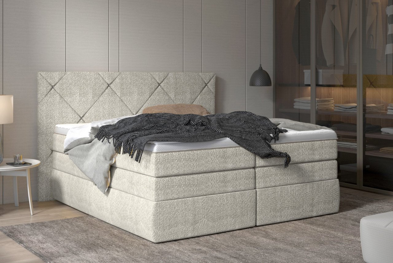 Pat tapitat boxspring Lungo 160x200 cm