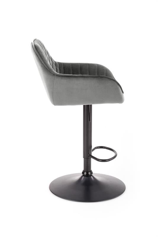 Scaun de bar H-103 velvet gri – H114 cm - 3 | YEO