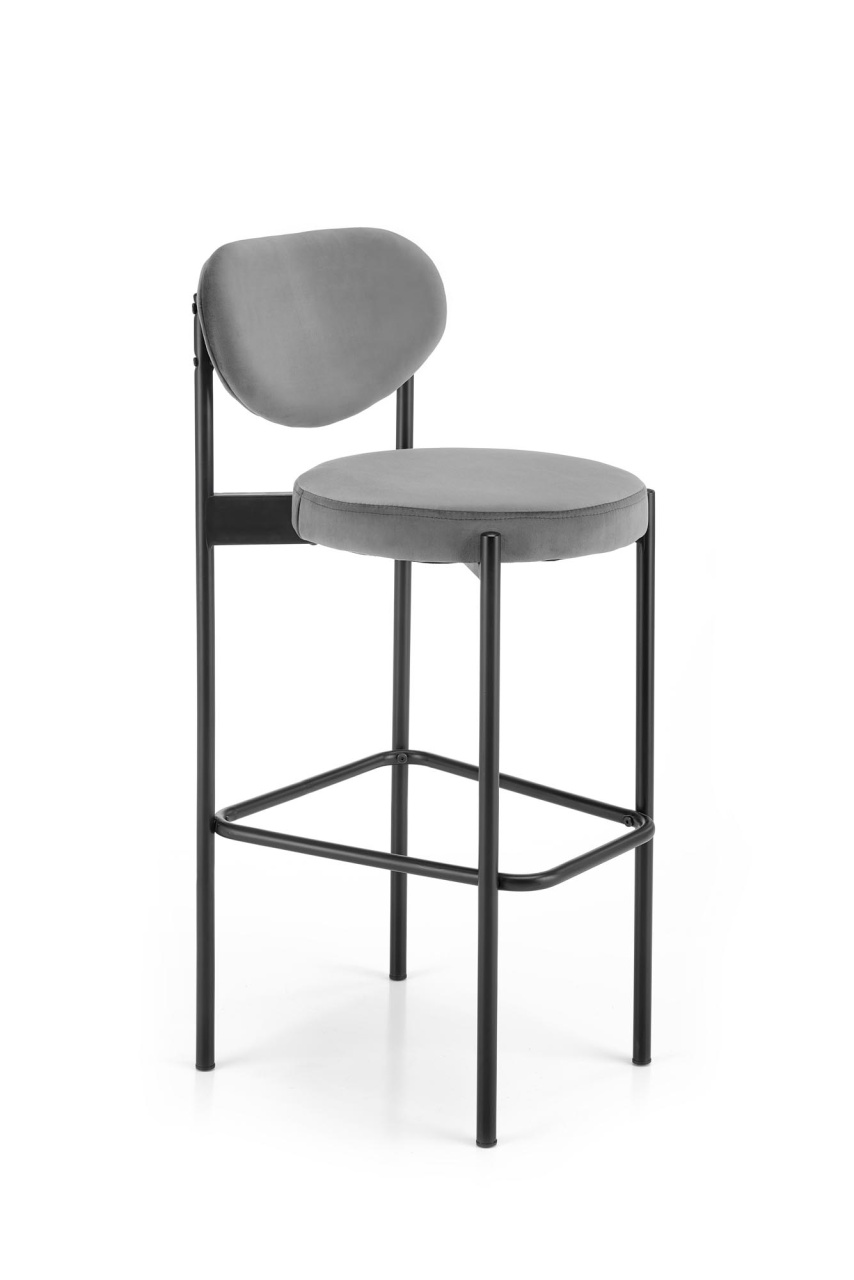 Scaun de bar H-108 velvet gri - 4 | YEO