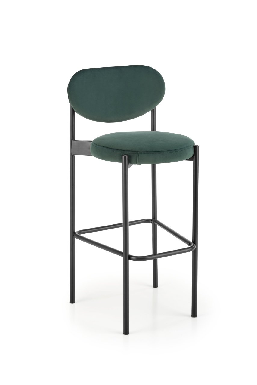 Scaun de bar H-108 velvet verde - 1 | YEO