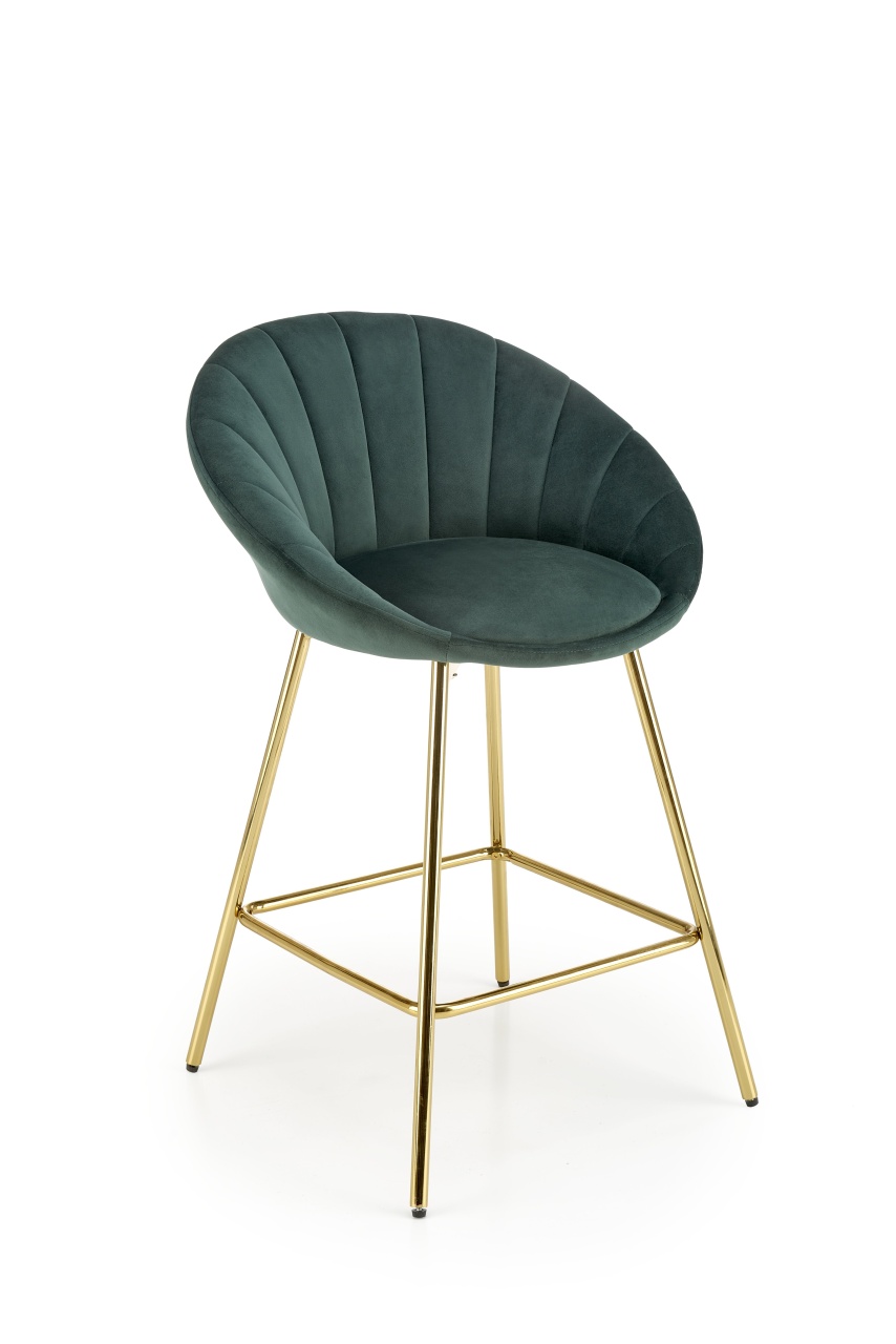 Scaun de bar H-112 velvet verde - 1 | YEO