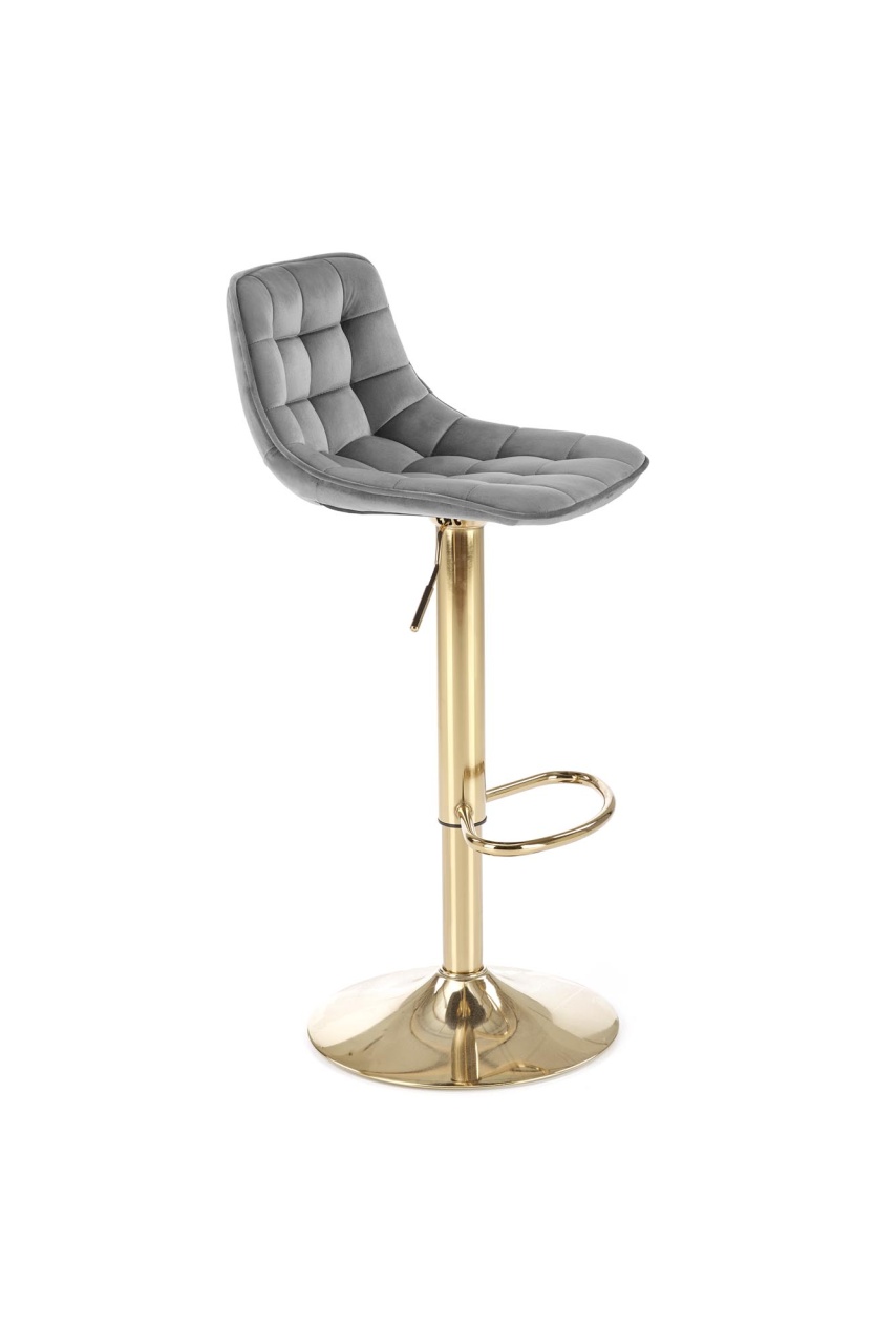 Scaun de bar H-120 velvet gri/gold - 4 | YEO