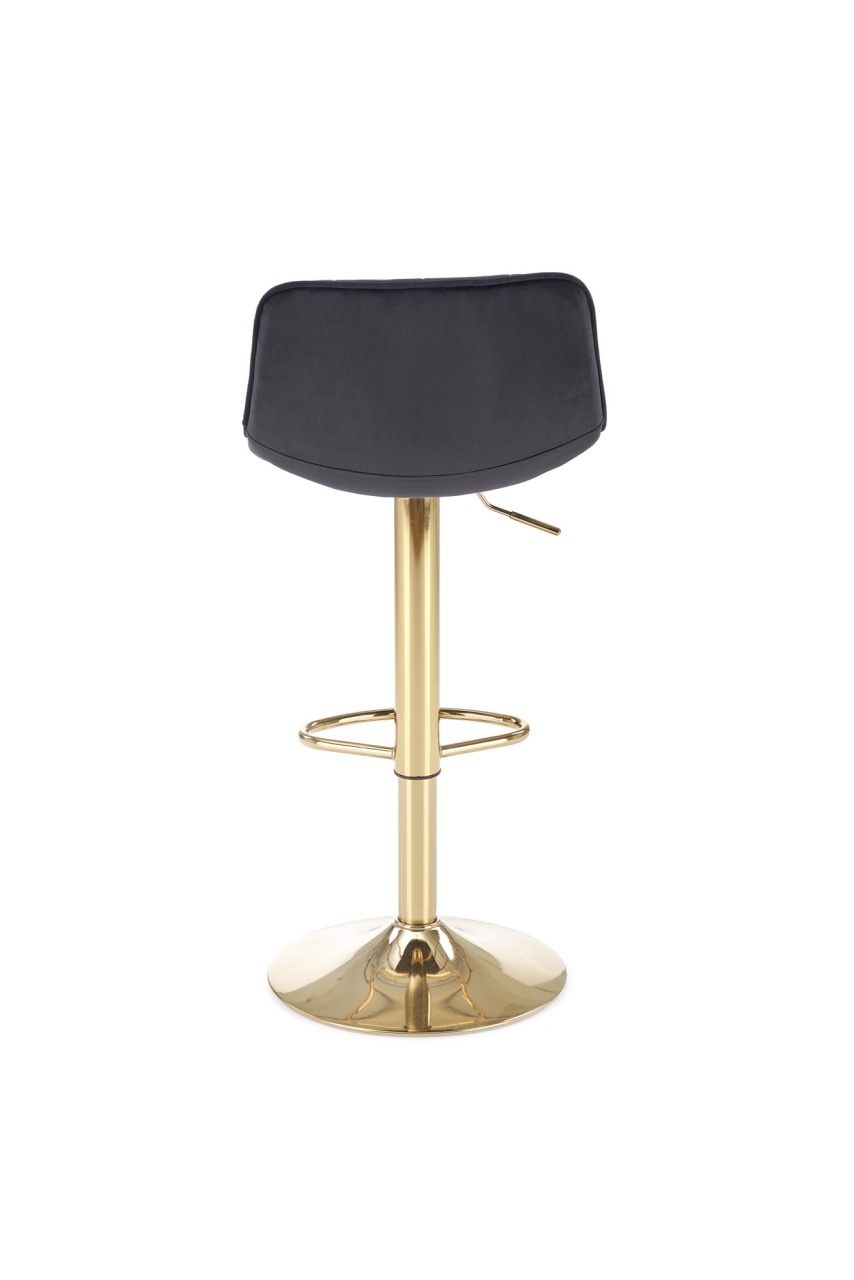 Scaun de bar H-120 velvet negru/gold - 2 | YEO