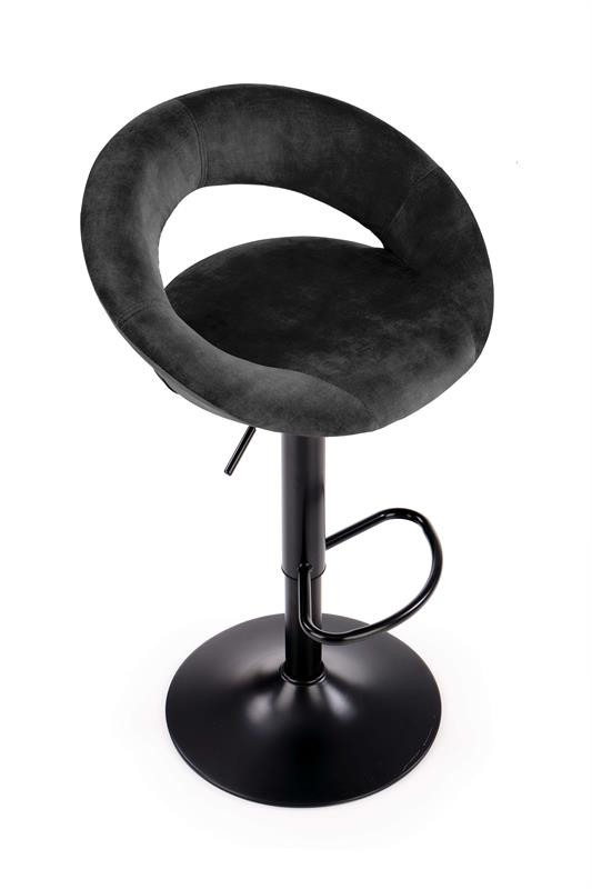 Scaun de bar H102 velvet negru - 5 | YEO