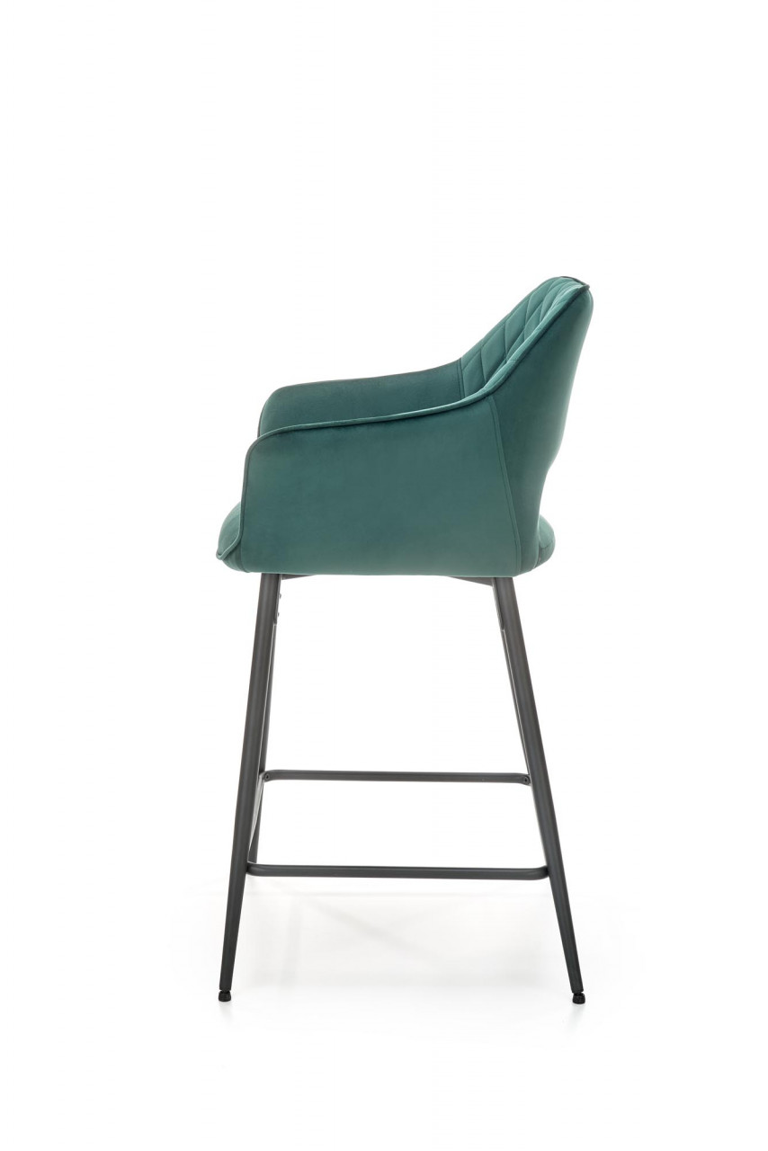 Scaun de bar H107 velvet verde inchis - 2 | YEO